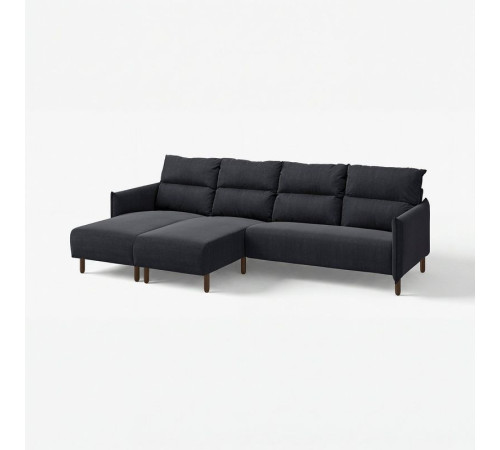 Sofa 4 osobowa z szezlongiem, Saxemara czarnoniebieski MANNARP 996.191.87
