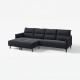 Sofa 4 osobowa z szezlongiem, Saxemara czarnoniebieski MANNARP 996.191.87