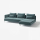 Sofa 4-osobowa z szezlongiem, i otwarty koniec/Alhamn ciemny szaroniebieski SÖDERHAMN 996.217.84