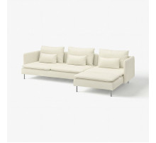 Sofa 4-osobowa, z szezlongiem/Johanneshov kremowy SÖDERHAMN 996.220.76