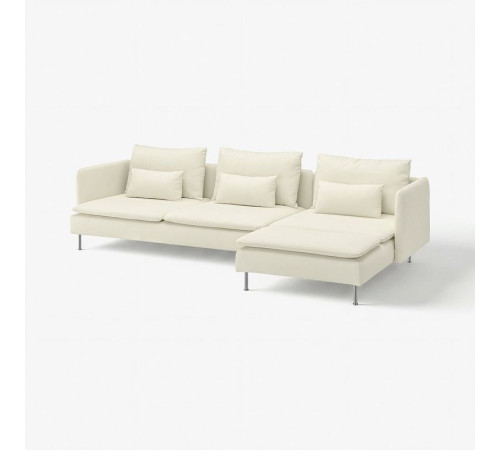 Sofa 4-osobowa, z szezlongiem/Johanneshov kremowy SÖDERHAMN 996.220.76