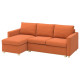 3-os sofa rozkładana z szezlongiem, Tonerud czerwonobrązowy SALTSJÖBADEN 095.792.23
