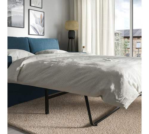 Двухместный диван-кровать, цвет Tallmyra blue, HILTARP 195.148.77