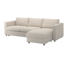 3-os sofa rozkładana z szezlongiem, Gunnared beżowy VIMLE 195.452.42