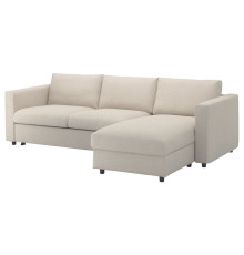 3-os sofa rozkładana z szezlongiem, Gunnared beżowy VIMLE 195.452.42