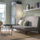 Sofa 3-osobowa, rozkładana, z materacem piankowym/Knisa szary/beż NYHAMN 393.063.68