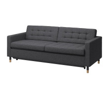 Sofa 3-osobowa, rozkładana, Gunnared ciemnoszary/drewno LANDSKRONA 394.912.76