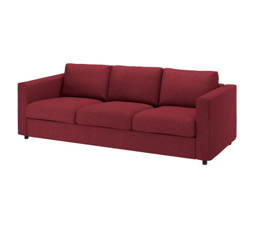 Sofa 3-osobowa, rozkładana, Lejde czerwony/brązowy VIMLE 395.375.52