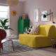 Sofa 2-osobowa, rozkładana, Vansbro żółty LYCKSELE LÖVÅS 495.632.01