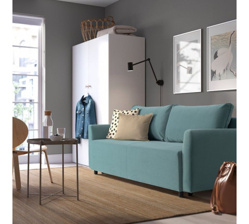 Sofa 3-osobowa, rozkładana, Hakebo jasnoturkusowy BRISSUND 505.808.60