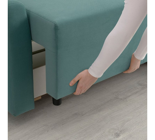 Sofa 3-osobowa, rozkładana, Hakebo jasnoturkusowy BRISSUND 505.808.60