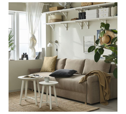 Sofa 3-osobowa, rozkładana, Silkeryd ciemny szarobeżowy DÅNHULT 506.299.51