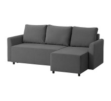 3-os sofa rozkładana z szezlongiem, Hakebo ciemnoszary BRISSUND 605.808.69