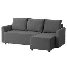 3-os sofa rozkładana z szezlongiem, Hakebo ciemnoszary BRISSUND 605.808.69