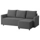 3-os sofa rozkładana z szezlongiem, Hakebo ciemnoszary BRISSUND 605.808.69