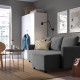 3-os sofa rozkładana z szezlongiem, Hakebo ciemnoszary BRISSUND 605.808.69