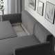 3-os sofa rozkładana z szezlongiem, Hakebo ciemnoszary BRISSUND 605.808.69