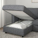 Sofa 3-osobowa, rozkładana, z szezlongiem/Lejde szary-czarny VIMLE 695.372.92