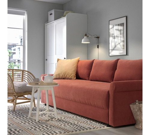 Sofa 3-osobowa, rozkładana, Silkeryd brązowoczerwony DÅNHULT 706.299.50