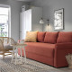 Sofa 3-osobowa, rozkładana, Silkeryd brązowoczerwony DÅNHULT 706.299.50