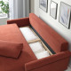 Sofa 3-osobowa, rozkładana, Silkeryd brązowoczerwony DÅNHULT 706.299.50