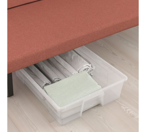 Sofa 3-osobowa, rozkładana, z materacem piankowym/Skartofta czerwony/brązowy NYHAMN 794.999.92