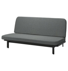 Sofa 3-osobowa, rozkładana, materac ze sprężynami kieszeniowymi/Skartofta czarny/jasny szary NYHAMN 894.946.11