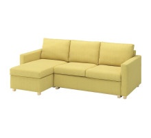 3-os sofa rozkładana z szezlongiem, Fridtuna żółty SALTSJÖBADEN 896.026.82