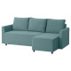 3-os sofa rozkładana z szezlongiem, Hakebo jasnoturkusowy BRISSUND 905.809.57