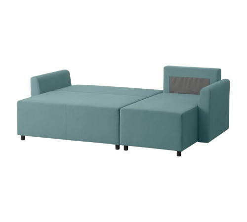 3-os sofa rozkładana z szezlongiem, Hakebo jasnoturkusowy BRISSUND 905.809.57