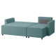 3-os sofa rozkładana z szezlongiem, Hakebo jasnoturkusowy BRISSUND 905.809.57