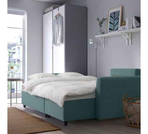3-os sofa rozkładana z szezlongiem, Hakebo jasnoturkusowy BRISSUND 905.809.57