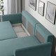 3-os sofa rozkładana z szezlongiem, Hakebo jasnoturkusowy BRISSUND 905.809.57