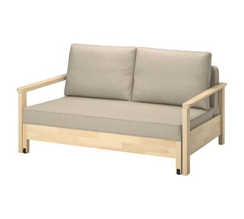 Sofa 2-osobowa, rozkładana, Naggen beżowy/sosna TORNSBORG 905.846.58