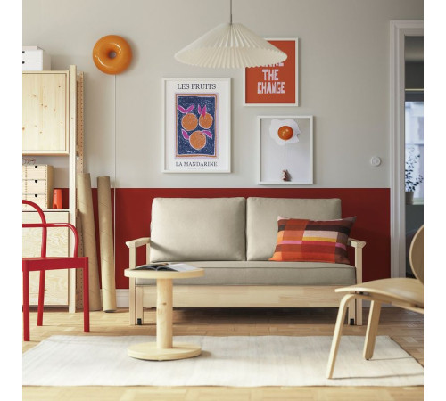Sofa 2-osobowa, rozkładana, Naggen beżowy/sosna TORNSBORG 905.846.58