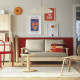 Sofa 2-osobowa, rozkładana, Naggen beżowy/sosna TORNSBORG 905.846.58