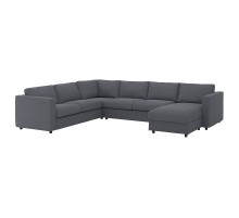 Narożna sofa rozkł. 5o z szezl, Gunnared średnioszary VIMLE 095.452.66