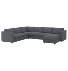Narożna sofa rozkł. 5o z szezl, Gunnared średnioszary VIMLE 095.452.66