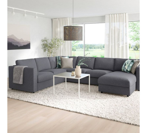 Narożna sofa rozkł. 5o z szezl, Gunnared średnioszary VIMLE 095.452.66