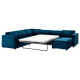Narożna sofa rozkł, 5-os, z szezlongiem/Djuparp ciemnozielononiebieski VIMLE 295.372.51