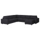 Narożna sofa rozkł. 5o z szezl, z szerokimi podłokietnikami/Hillared antracyt VIMLE 295.442.18