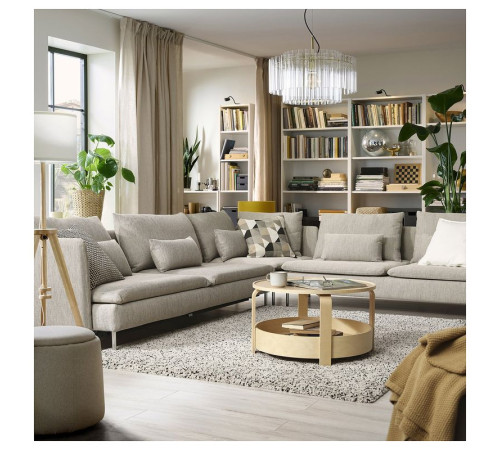Narożna sofa rozkładana, 6-osobowa, Viarp beż/brąz SÖDERHAMN 296.164.51