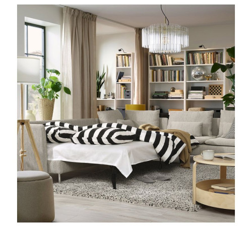 Narożna sofa rozkładana, 6-osobowa, Viarp beż/brąz SÖDERHAMN 296.164.51