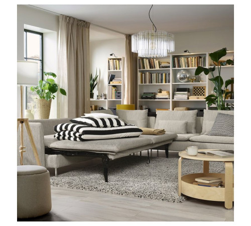 Narożna sofa rozkładana, 6-osobowa, Viarp beż/brąz SÖDERHAMN 296.164.51