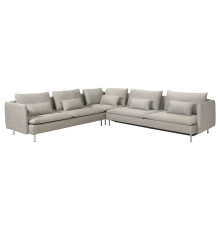 Narożna sofa rozkładana, 6-osobowa, Viarp beż/brąz SÖDERHAMN 296.164.51