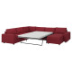 Narożna sofa rozkł. 5o z szezl, z szerokimi podłokietnikami/Lejde czerwony/brązowy VIMLE 395.375.47