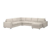 Narożna sofa rozkł. 5o z szezl, z szerokimi podłokietnikami/Gunnared beżowy VIMLE 395.452.03