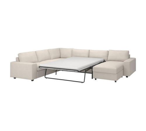 Narożna sofa rozkł. 5o z szezl, z szerokimi podłokietnikami/Gunnared beżowy VIMLE 395.452.03