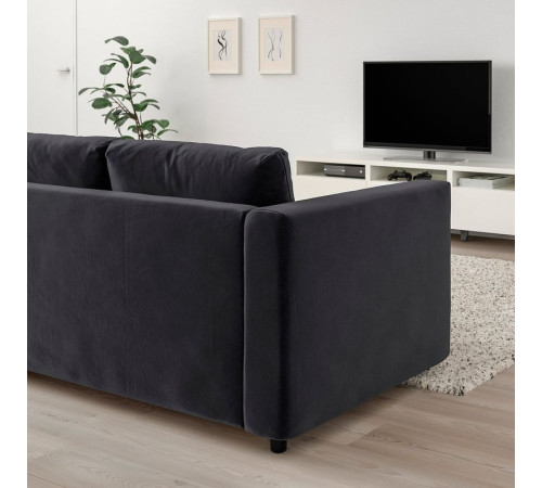 Narożna sofa rozkł, 5-os, z szezlongiem/Djuparp ciemnoszary VIMLE 695.372.49