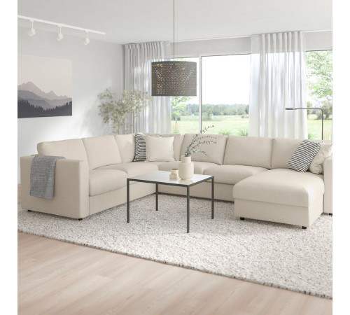 Narożna sofa rozkł. 5o z szezl, Gunnared beżowy VIMLE 695.452.25